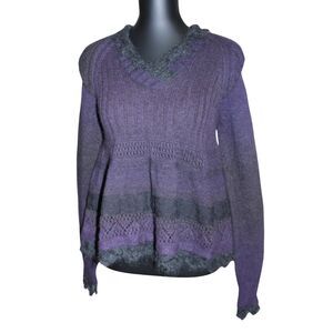 Vintage 90s Jean Paul Gaultier Maille Purple Wool Sweater